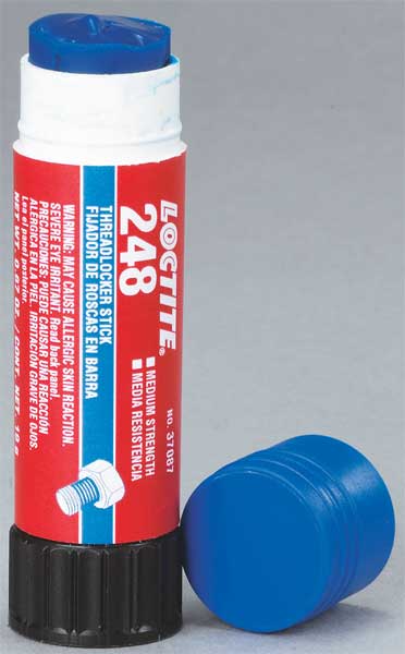 Threadlocker, LOCTITE 248, Blue, Medium Strength, Solid, 0.67 oz Stick