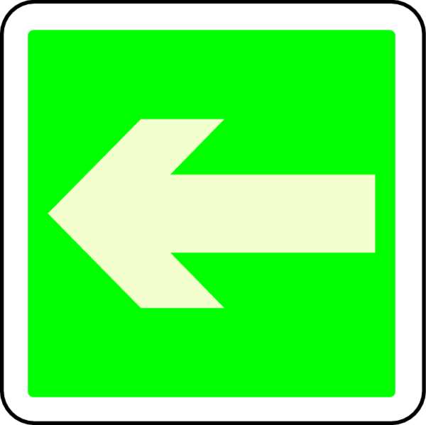 Fire Exit Sign, 8 in Height, 8 in Width, Polyester, English