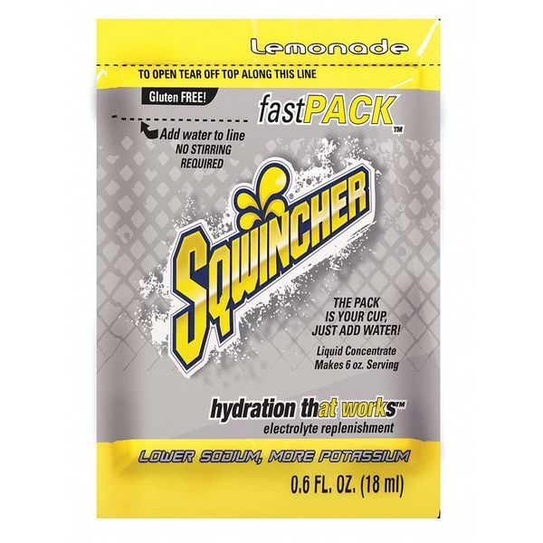 Sports Drink Liquid Concentrate 0.6 oz., Lemonade, Pk50