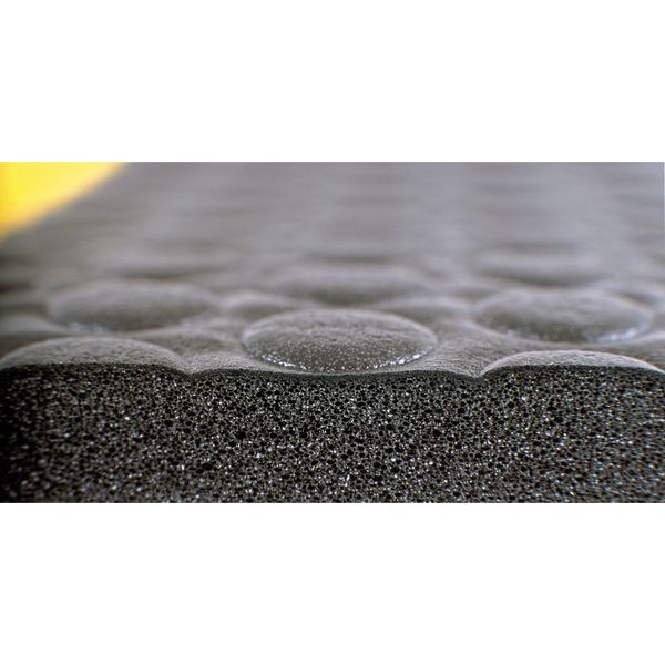 Antifatigue Mat, Black, 6 ft. L x 2 ft. W, PVC, Bubble Surface Pattern, 1/2