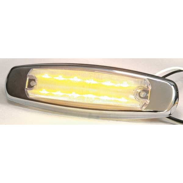 Clearance Light, LED, Amber, Oval, 6-1/4 L