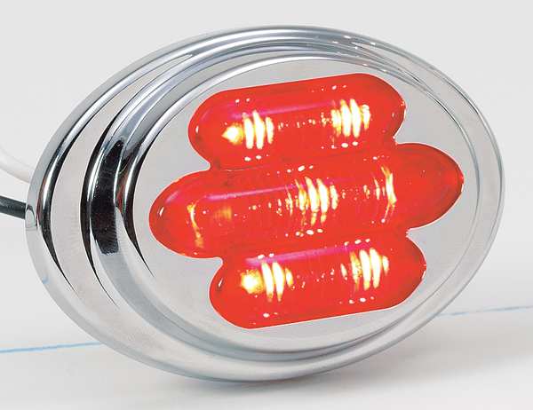 Clearance Light, LED, Red, Surface, Oval, 3 L