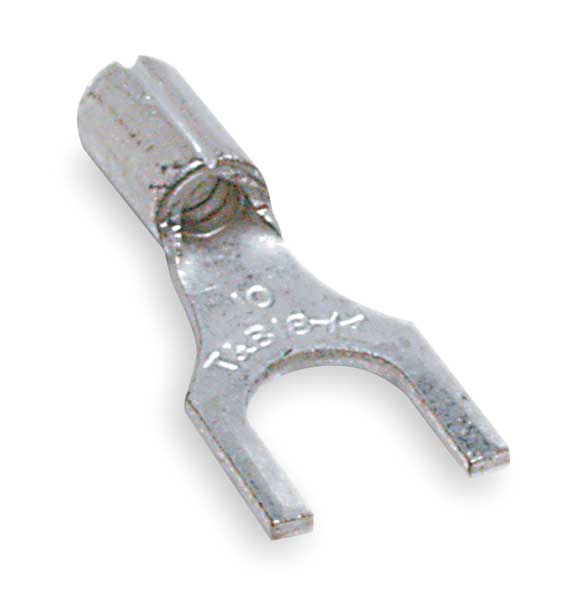 12-10 AWG Non-Insulated Fork Terminal 1/4