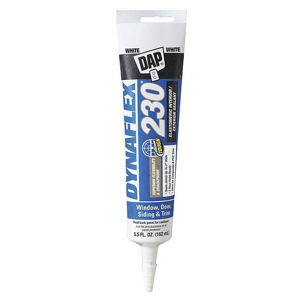 Indoor & Outdoor Sealant, 5.5 oz, Tube, White, Acrylic Polymer Base