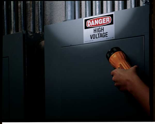Safety Label, 3-1/2 In. H, 5 In. W, PK8
