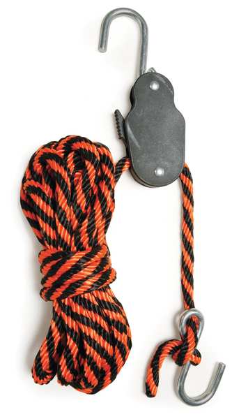 Rope Strap, Hook, 16 ft.L, Polyester