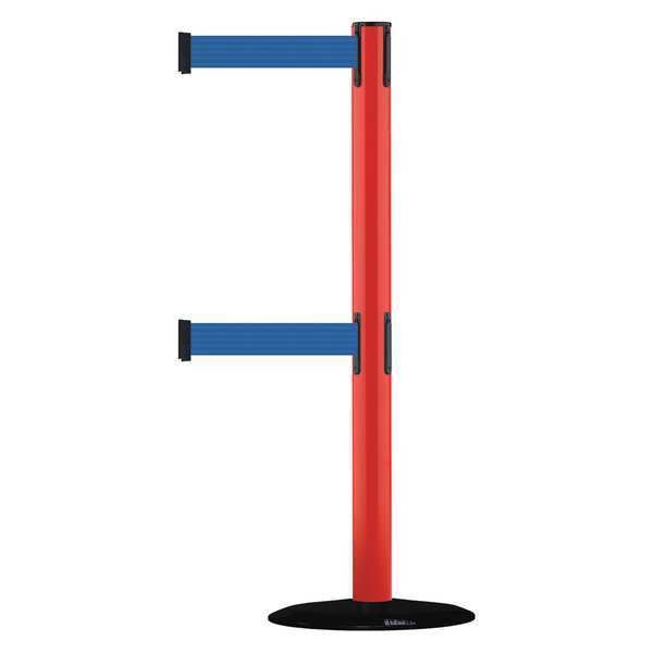 Barrier Post with Belt, 7-1/2 ft. L, Blue