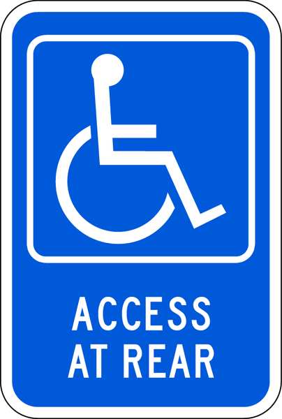 Access At Rear Parking Sign, 18