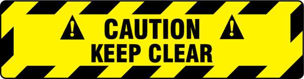 Floor sign, 6 in H, 24 in W, Vinyl, Rectangle, 3YRW6