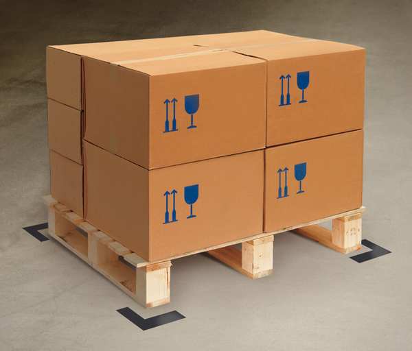 Floor Marking Tape, T, 2In W, 6In L, PK100