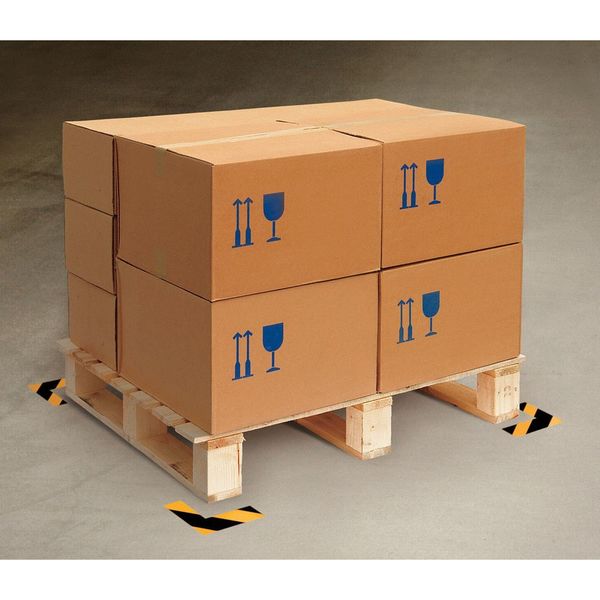 Floor Marking Tape, 2In W, Blk/Ylw, PK100