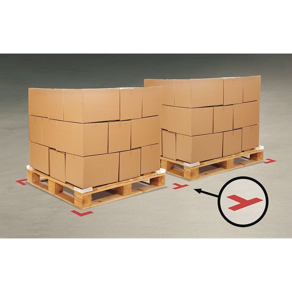 Floor Marking Tape, T, 2In W, 6In L, PK100