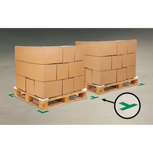 Floor Marking Tape, T, 2In W, 6In L, PK100