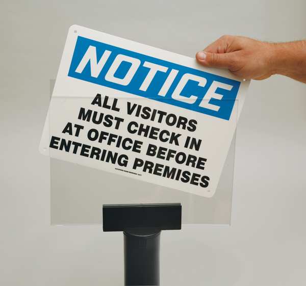 Post Sign Adapter, Polyethylene, Black, PK6