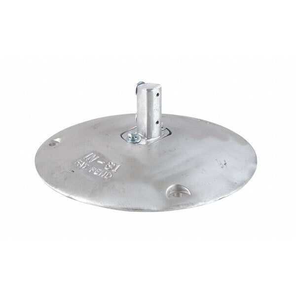 Silver Aluminum Bolt-Down Sign Base ; ft. Aluminum