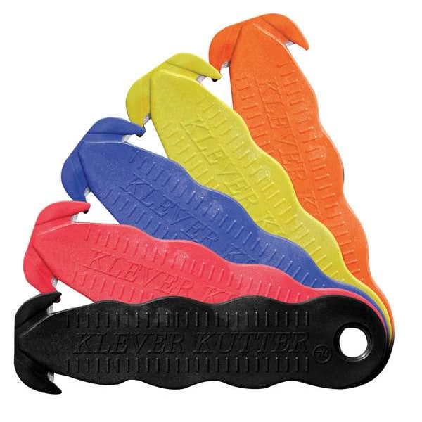 Safety Cutter, 4 5/8 in L, Fixed Blade, Safety Recessed, Contoured Plastic Handle, Yellow, 10 Pack