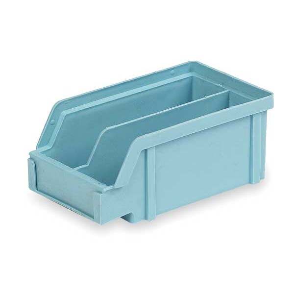 Hang & Stack Storage Bin, Light Blue, Plastic, 7 in L x 4 in W x 2 7/8 in H, 25 lb Load Capacity