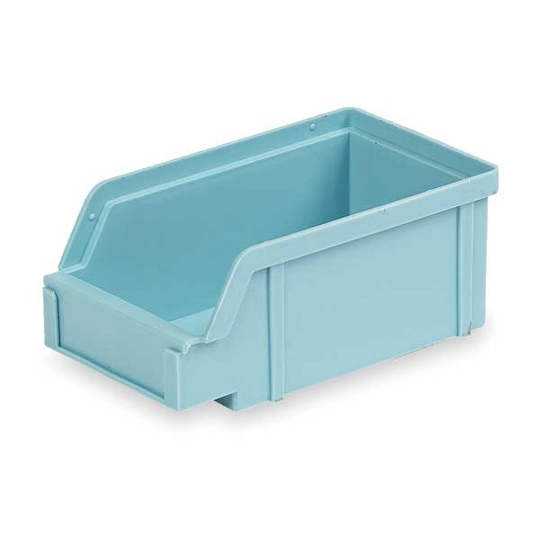 Hang & Stack Storage Bin, Light Blue, Plastic, 7 in L x 4 in W x 2 7/8 in H, 25 lb Load Capacity