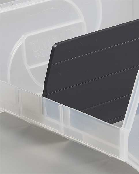 Plastic Divider, Black, 17 1/16 in L, Not Applicable W, 9 1/2 in H