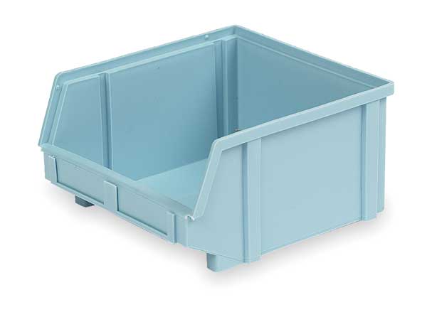 Hang & Stack Storage Bin, Light Blue, Plastic, 12 7/8 in L x 11 3/8 in W x 6 in H