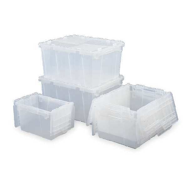 Translucent Attached Lid Container, Plastic