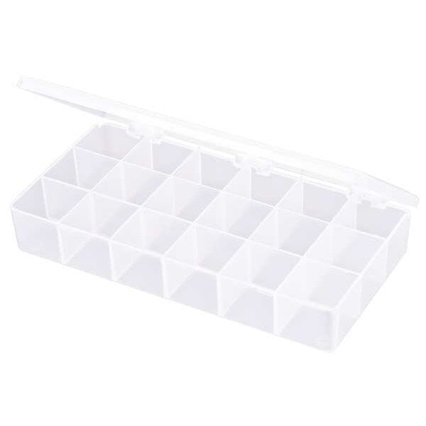 Compartment Box with 18 compartments, Plastic, 1 3/8 in H x 4 in W