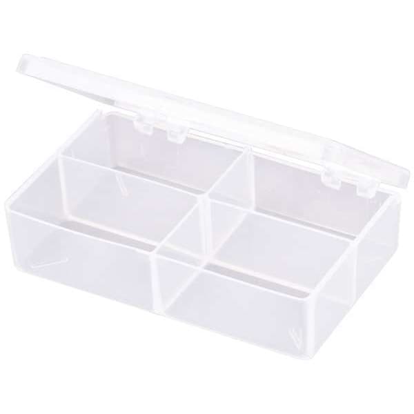Compartment Box with 4 compartments, Plastic, 1 3/16 in H x 2-5/8 in W