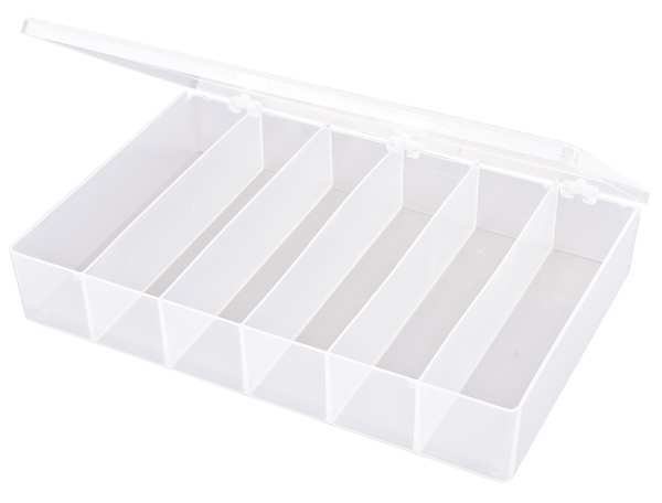 Compartment Box with 6 compartments, Plastic, 2 5/16 in H x 8-1/2 in W