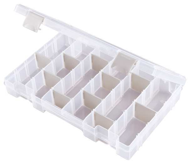 Adjustable Compartment Box with 4 to 24 compartments, Plastic, 1 3/4 in H x 6-5/8 in W
