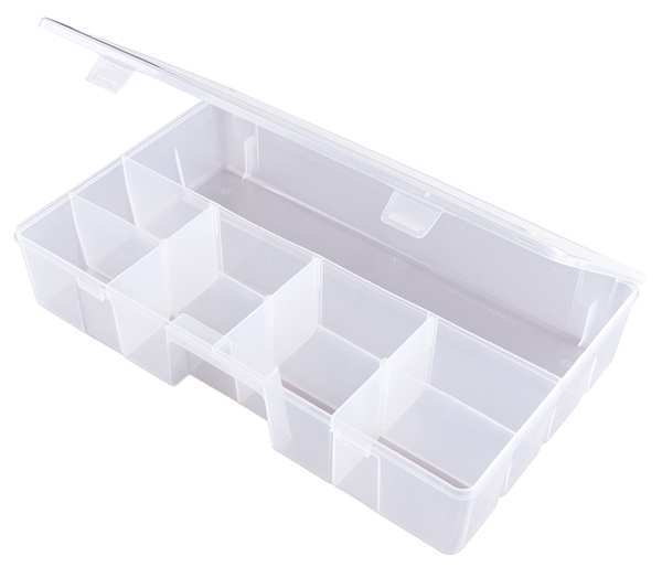 Adjustable Compartment Box with 6 to 9 compartments, Plastic, 3 3/16 in H x 8-7/8 in W