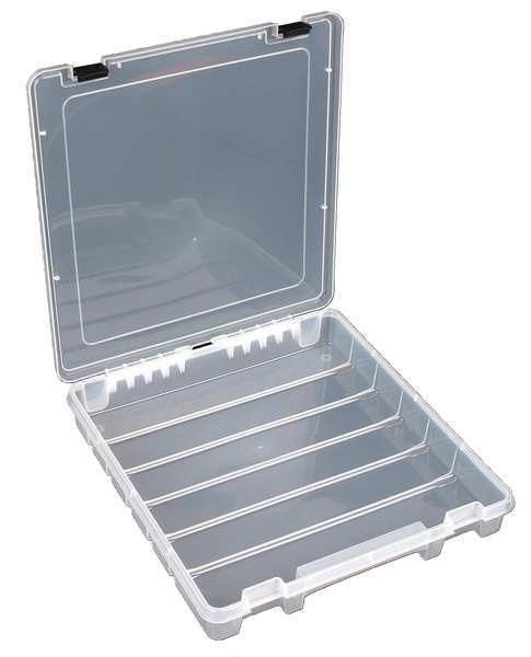 Compartment Box with 1 compartments, Plastic, 2 in H x 15 in W