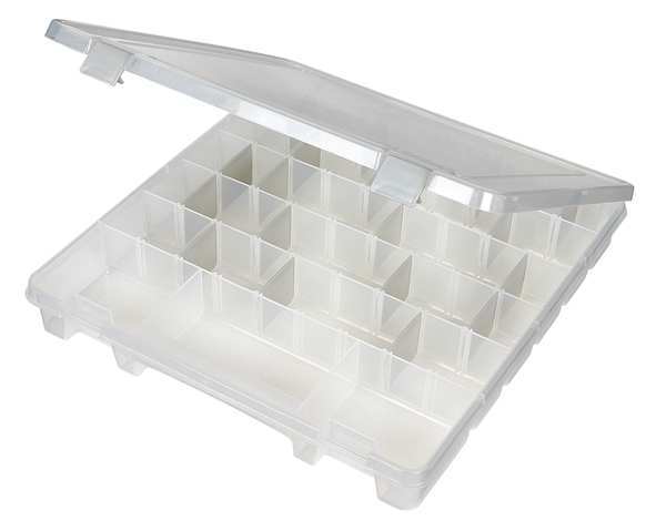 Adjustable Compartment Box with 8 to 48 compartments, Plastic, 2 in H x 15 in W