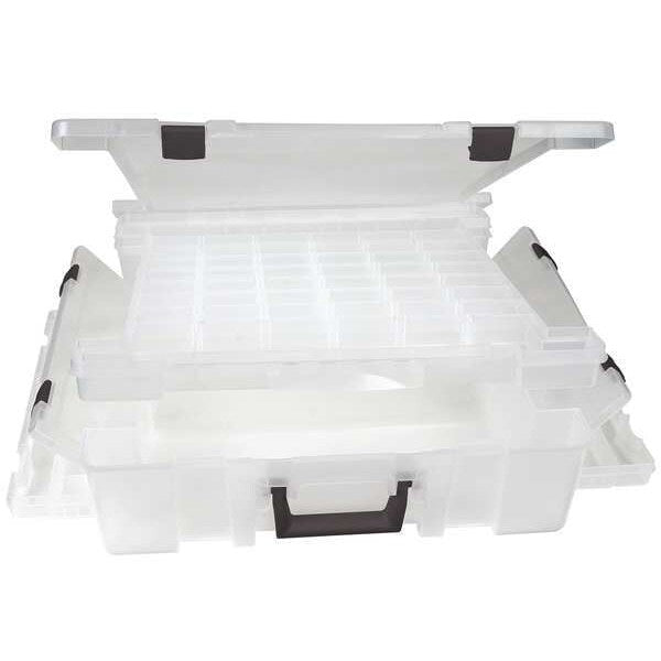 Adjustable Compartment Box with 18 to 73 compartments, Plastic, 5 in H x 16-3/4 in W