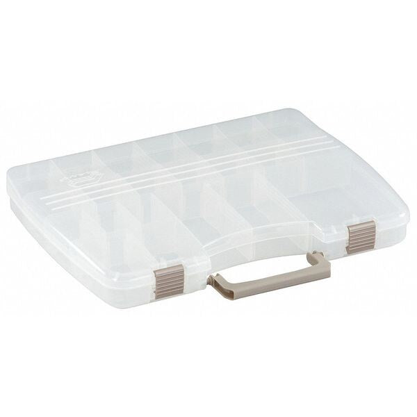 Adjustable Compartment Box with 5 to 22 compartments, Plastic, 2 1/4 in H x 11-1/4 in W