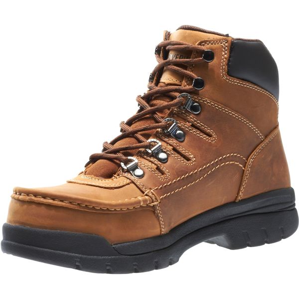 Size 7-1/2W Men's 6 in Work Boot Steel Work Boot, Brown