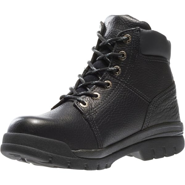 Size 14 Men's 6 in Work Boot Steel Work Boot, Black