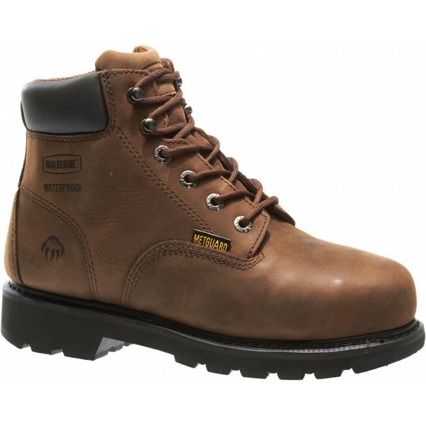 Size 10-1/2 Men's 6 in Work Boot Steel Work Boot, Brown