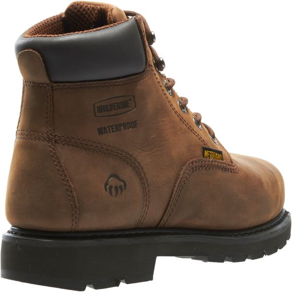 Size 10-1/2 Men's 6 in Work Boot Steel Work Boot, Brown