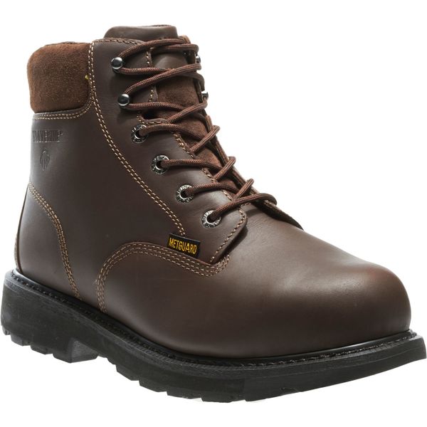 Size 8-1/2 Men's 6 in Work Boot Steel Work Boot, Brown