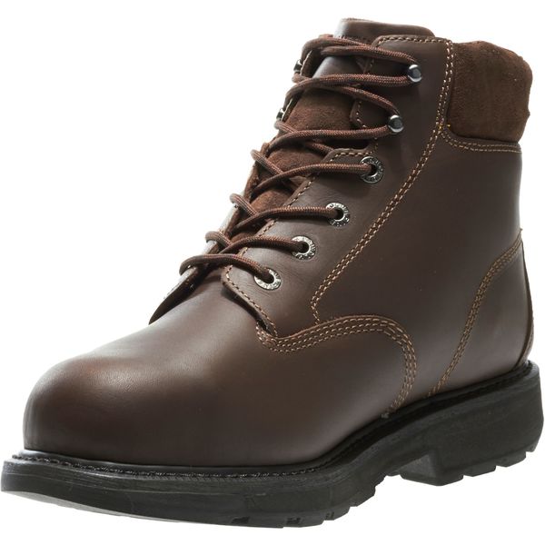 Size 8-1/2 Men's 6 in Work Boot Steel Work Boot, Brown