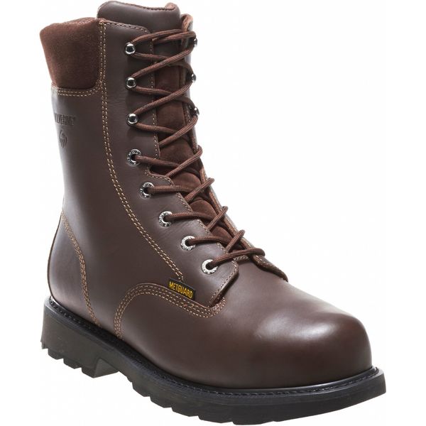 Size 9-1/2 Men's 8 in Work Boot Steel Work Boot, Brown