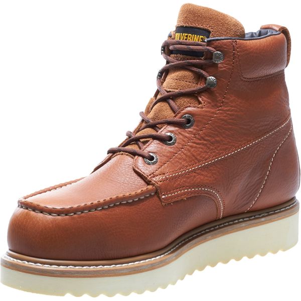 Size 8-1/2 Men's 6 in Work Boot Steel Work Boot, Brown