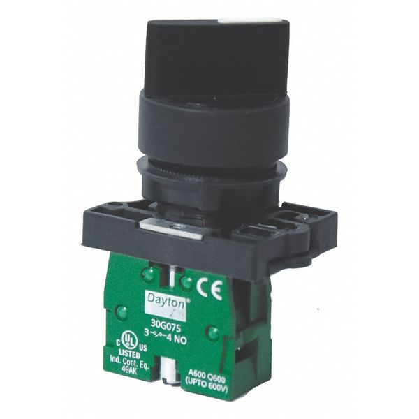 Non-Illum Selectr Swtch, 22mm, 2 Pos, Knob