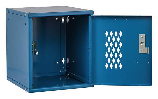 Box Locker, 11 5/16 in W, 12 in D, 12 11/16 in H, (1) Tier, (1) Wide, Blue