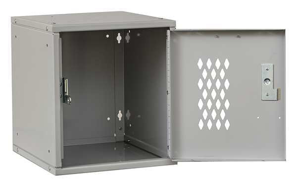 Box Locker, 11 5/16 in W, 12 in D, 12 11/16 in H, (1) Tier, (1) Wide, Light Gray