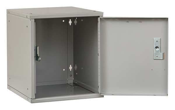 Box Locker, 11 5/16 in W, 12 in D, 12 11/16 in H, (1) Tier, (1) Wide, Light Gray