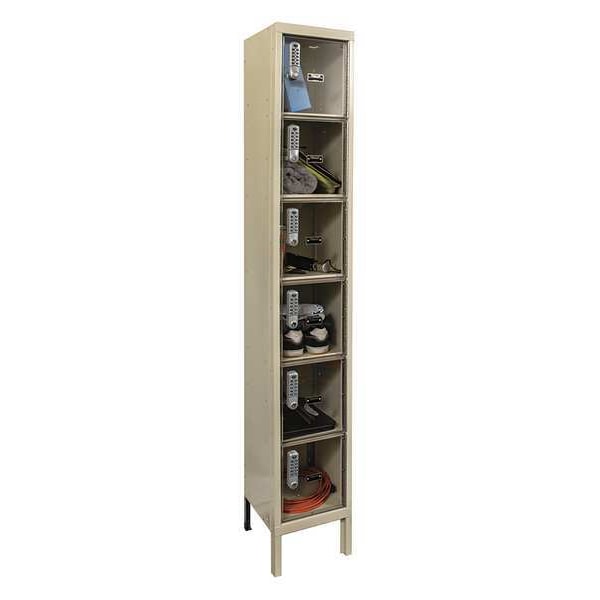 Box Locker, 12 in W, 12 in D, 78 in H, (1) Wide, Tan