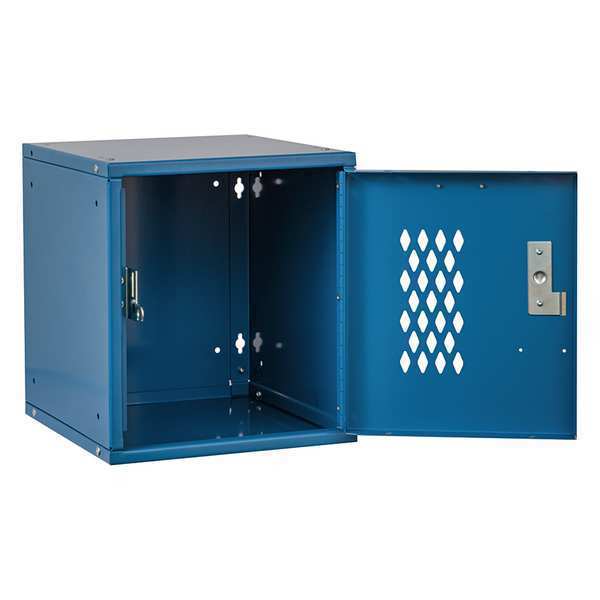 Box Locker, 11 5/16 in W, 12 in D, 12 11/16 in H, (1) Tier, (1) Wide, Blue