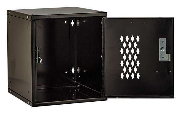 Box Locker, 11 5/16 in W, 12 in D, 12 11/16 in H, (1) Tier, (1) Wide, Black