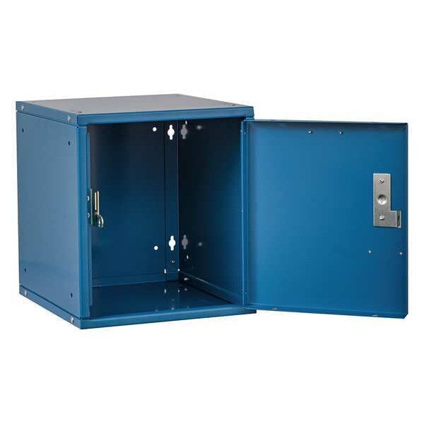 Box Locker, 11 5/16 in W, 12 in D, 12 11/16 in H, (1) Tier, (1) Wide, Blue